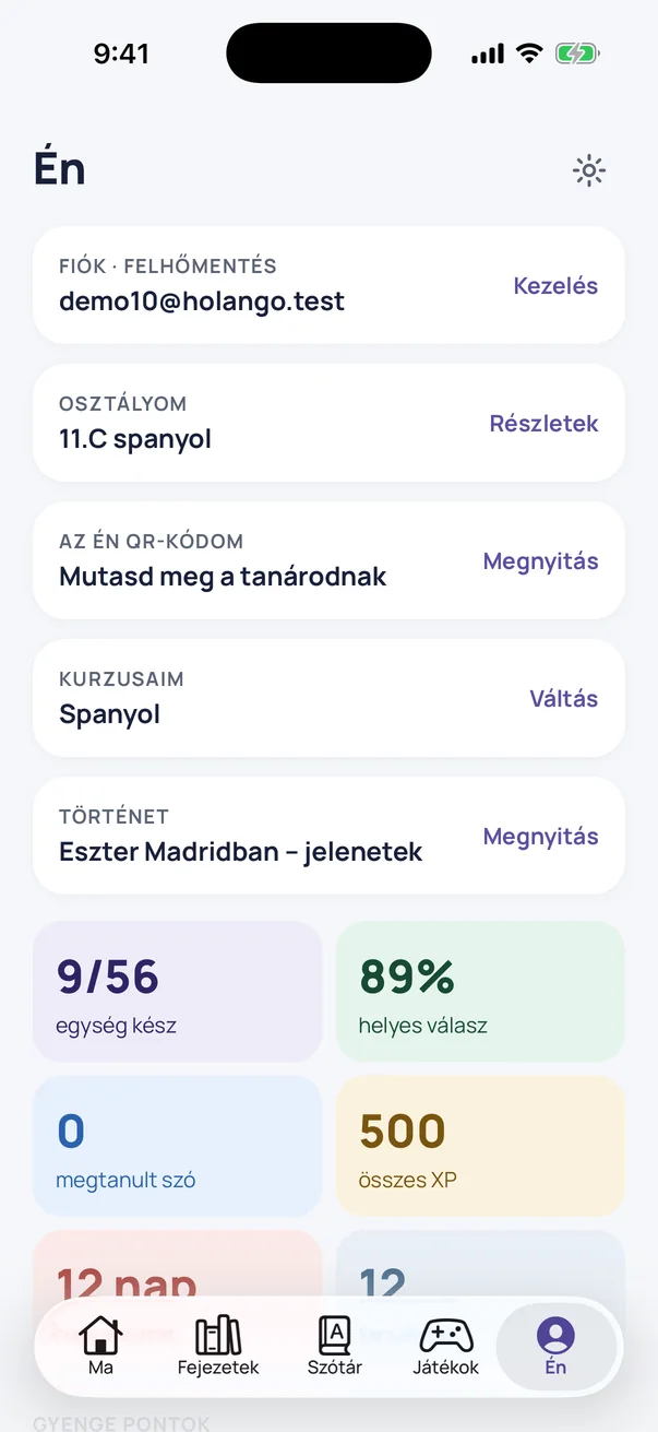 Én: statisztika, osztály, fiók