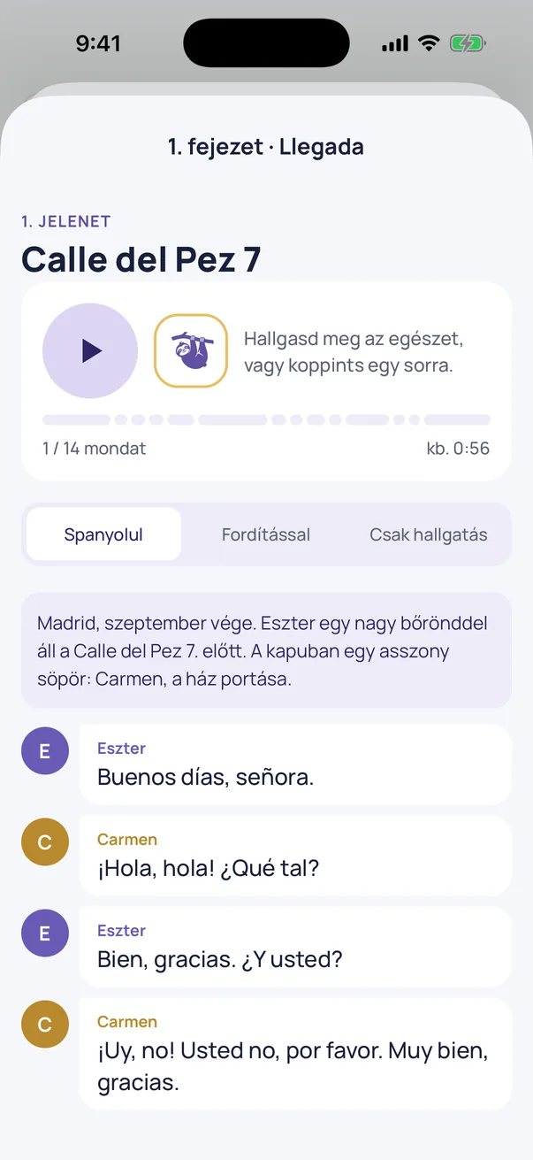 Hangos jelenet a történetből
